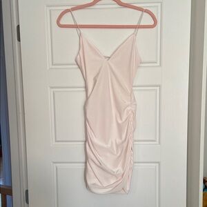 Tiger Mist Pink Slip Mini Dress Spaghetti Strap V-Neck